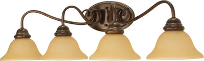 Nuvo Lighting 60/1036 Castillo 4 Light 33 1/2 Inch Wall Mount Sconce Fixture with Champagne Linen Washed Glass