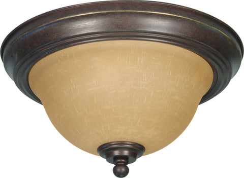 Nuvo Lighting 60/1037 Castillo 2 Light 11 1/4 Inch Flush Mount with Champagne Linen Washed Glass