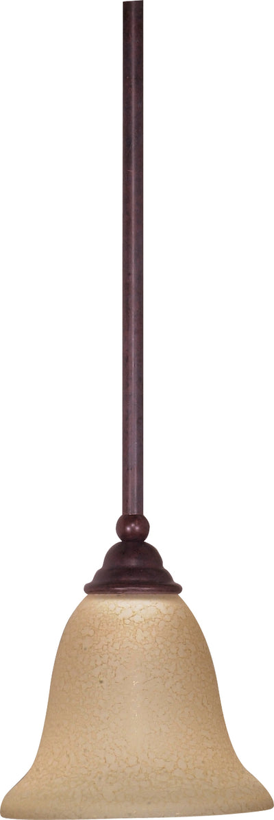 Nuvo Lighting 60/105 MERICANA 1 light MINI PENDANT OLD BRNZ/AMBER WATER GLASS