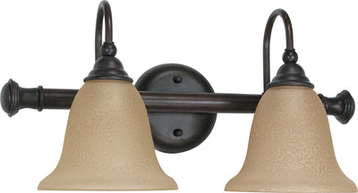 Nuvo Lighting 60/108 MERICANA 2 light VANITY FIXTURE OLD BRNZ/AMBER WATER GLASS