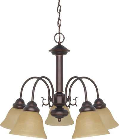 Nuvo Lighting 60/1251 Ballerina 5 Light 24 Inch Chandelier with Champagne Linen Washed Glass