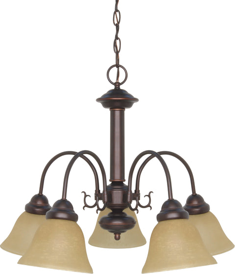 Nuvo Lighting 60/1251 Ballerina 5 Light 24 Inch Chandelier with Champagne Linen Washed Glass