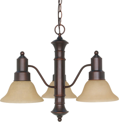 Nuvo Lighting 60/1254 GOTHAM 3 light CHANDELIER MAHOGANY BRNZE/ CHAMPAGNE GLSS