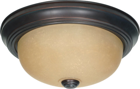 Nuvo Lighting 60/1255 2 Light 11 Inch Flush Mount with Champagne Linen Washed Glass