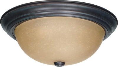 Nuvo Lighting 60/1257 3 Light 15 Inch Flush Mount with Champagne Linen Washed Glass
