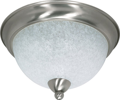 Nuvo Lighting 60/131 SOUTH BEACH 3 light FLUSH FIXTURE BR NICKEL/WATER SPOT GLASS