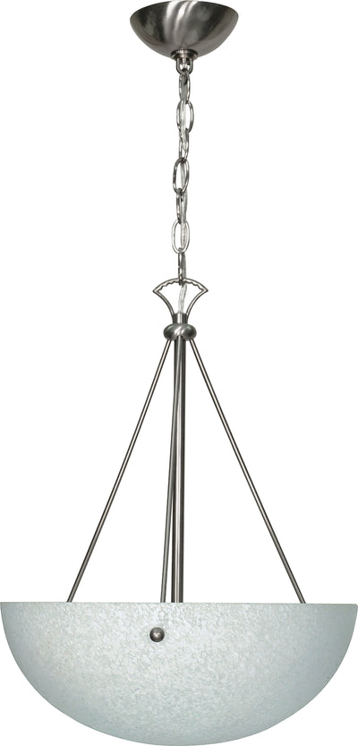 Nuvo Lighting 60/133 SOUTH BEACH 3 light PENDANT BR NICKEL/WATER SPOT GLASS