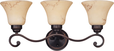 Nuvo Lighting 60/1414 ANASTASIA 3 LIGHT VANITY COPPER ESPRESO/HONEY MARBLE GL