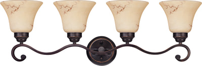 Nuvo Lighting 60/1415 ANASTASIA 4 LIGHT VANITY COPPER ESPRESO/HONEY MARBLE GL