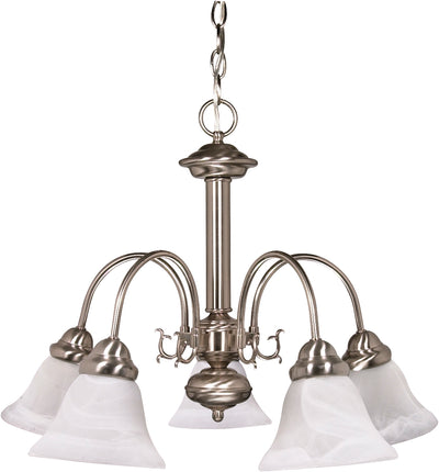 Nuvo Lighting 60/181 Ballerina 5 Light 24 Inch Chandelier with Alabaster Glass Bell Shades