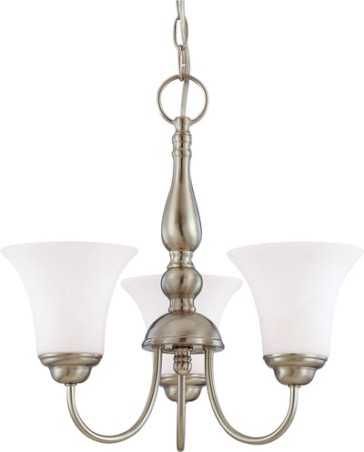 Nuvo Lighting 60/1821 Dupont 3 Light 16 Inch Chandelier with Satin White Glass