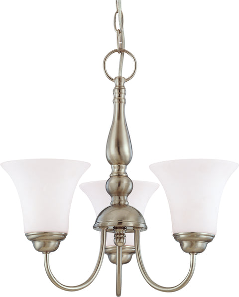 Nuvo Lighting 60/1821 Dupont 3 Light 16 Inch Chandelier with Satin White Glass