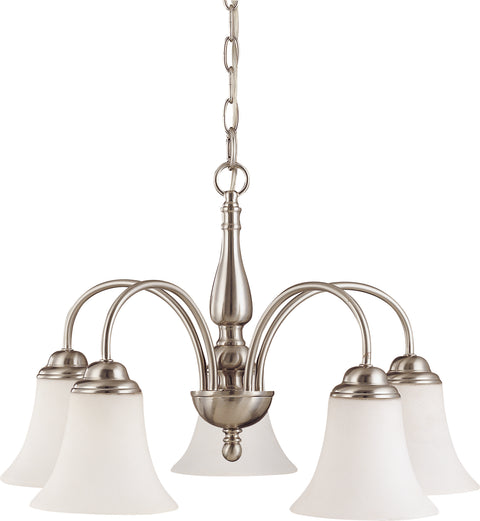 Nuvo Lighting 60/1822 Dupont 5 Light 21 Inch Chandelier with Satin White Glass