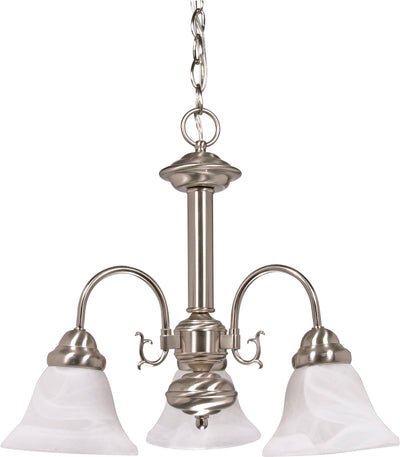 Nuvo Lighting 60/182 Ballerina 3 Light 20 Inch Chandelier with Alabaster Glass Bell Shades