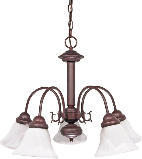 Nuvo Lighting 60/183 Ballerina 5 Light 24 Inch Chandelier with Alabaster Glass Bell Shades