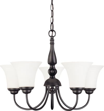Nuvo Lighting 60/1842 Dupont 5 Light 21 Inch Chandelier with Satin White Glass