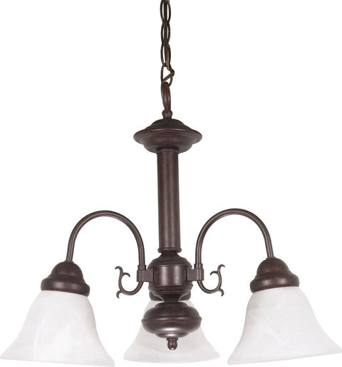 Nuvo Lighting 60/184 Ballerina 3 Light 20 Inch Chandelier with Alabaster Glass Bell Shades