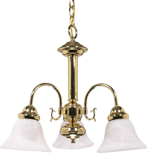 Nuvo Lighting 60/186 Ballerina 3 Light 20 Inch Chandelier with Alabaster Glass Bell Shades