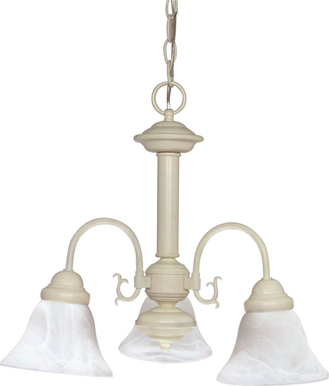 Nuvo Lighting 60/188 Ballerina 3 Light 20 Inch Chandelier with Alabaster Glass Bell Shades