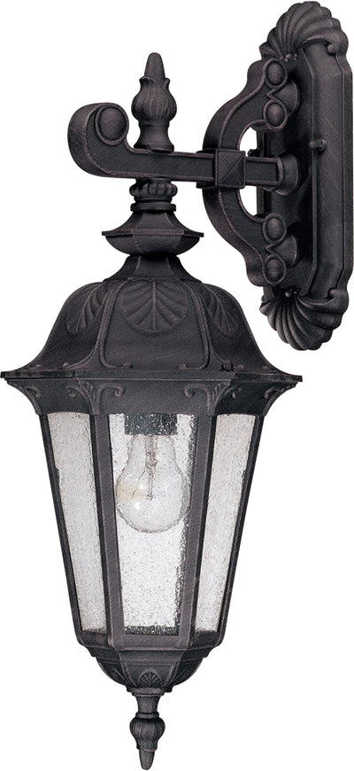 Nuvo Lighting 60/2034 CORTLAND 1light WALL LANTERN DOWN SATIN IRON ORE/SEEDED MIST GLS