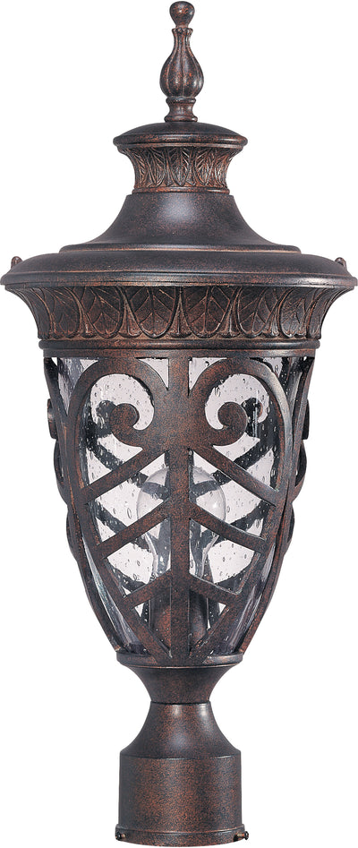 Nuvo Lighting 60/2059 ASTON 1 light POST LANTERN  DK PLUM BRZ/CLEAR SEEDED GLASS
