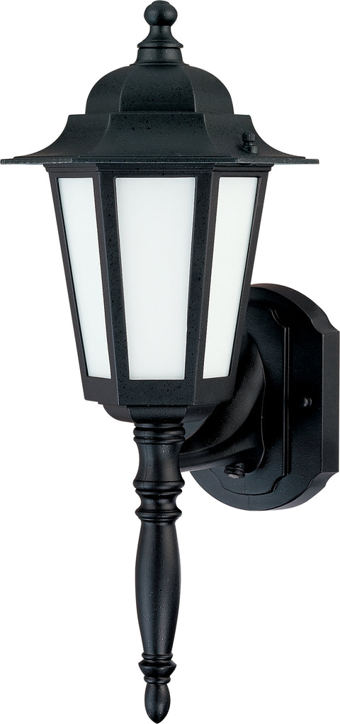 Nuvo Lighting 60/2203 CORNERSTONE ES 1 light ARM UP TEX BLACK/FROSTED GLASS