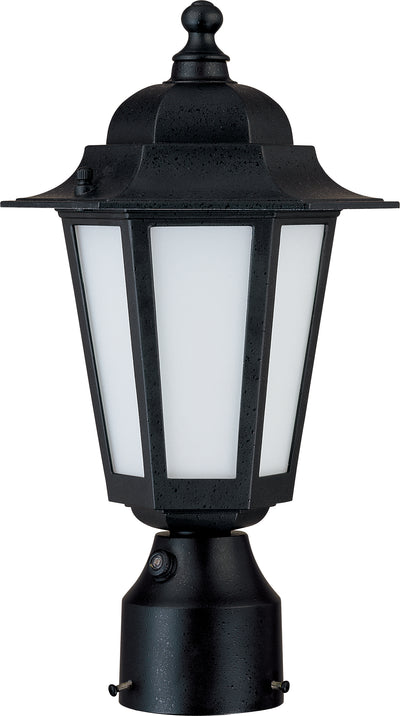 Nuvo Lighting 60/2213 CORNERSTONE ES POST LANTERN  TEX BLACK FROSTED GLASS