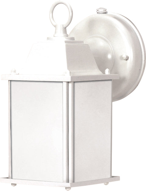 Nuvo Lighting 60/2527 CUBE ES 1 light WALL LANTERN  TEXTURED WHITE FROSTED BEVELED