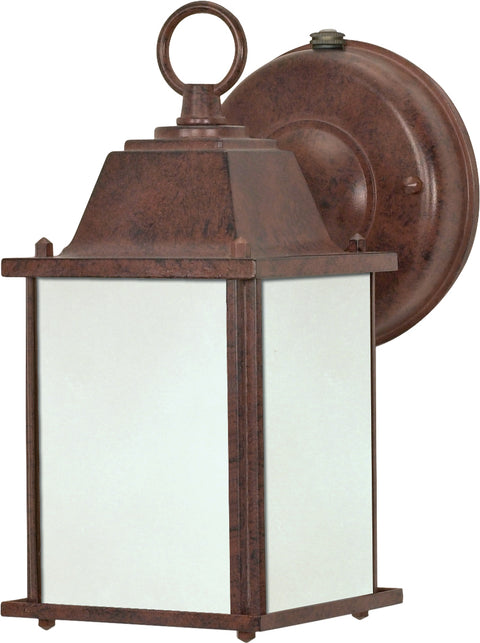Nuvo Lighting 60/2528 CUBE ES 1 light WALL LANTERN  OLD BRONZE FROSTED BEVELED