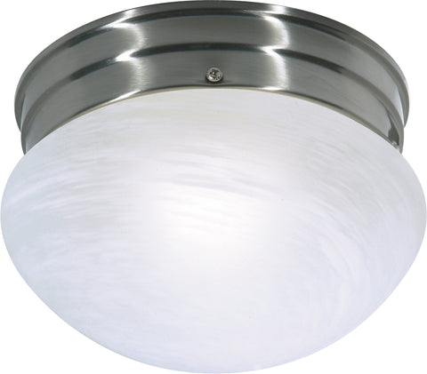 Nuvo Lighting 60/2633 1 LIGHT ES 8 Inch SMALL MUSHROOM BRUSHED NICKEL/ALABASTER GLASS
