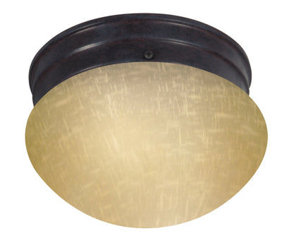 Nuvo Lighting 60/2642 6 Inch Mushroom Mahogany Bronze Champagne Linen Glass Incandescent