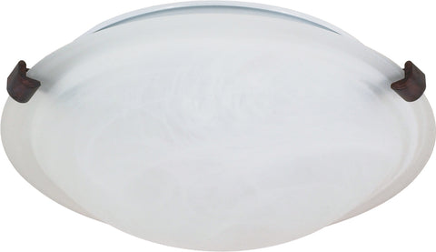 Nuvo Lighting 60/273 2 Light 16 Inch Flush Mount Tri Clip with Alabaster Glass