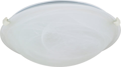 Nuvo Lighting 60/277 2 Light 16 Inch Flush Mount Tri Clip with Alabaster Glass