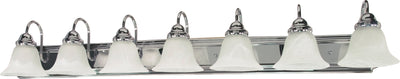 Nuvo Lighting 60/290 Ballerina 7 Light 48 Inch Vanity with Alabaster Glass Bell Shades
