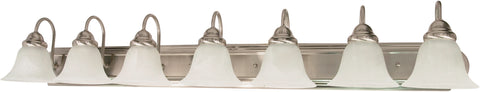 Nuvo Lighting 60/291 Ballerina 7 Light 48 Inch Vanity with Alabaster Glass Bell Shades