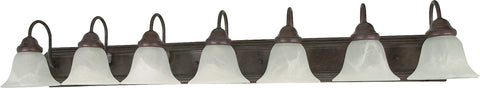 Nuvo Lighting 60/292 Ballerina 7 Light 48 Inch Vanity with Alabaster Glass Bell Shades