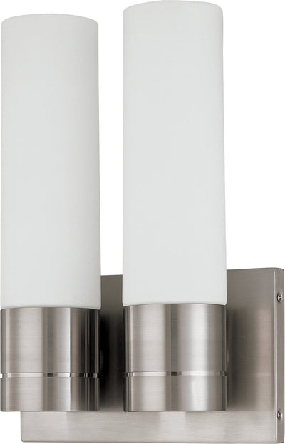 Nuvo Lighting 60/2938 Link 2 Light (Twin)Tube Wall Mount Sconce Sconce with White Glass