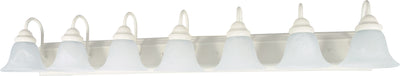 Nuvo Lighting 60/294 Ballerina 7 Light 48 Inch Vanity with Alabaster Glass Bell Shades