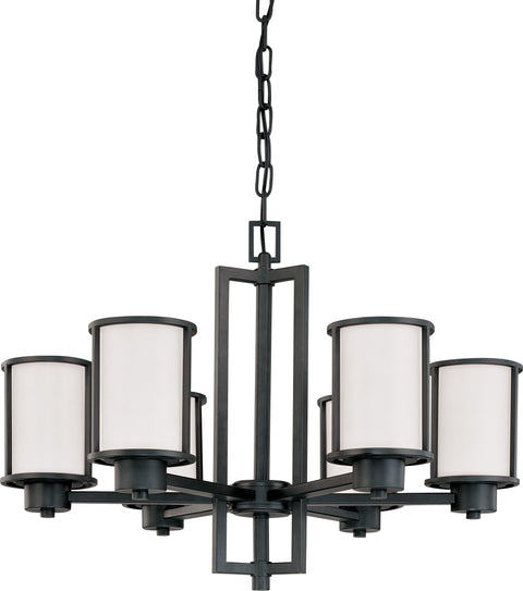 Nuvo Lighting 60/2975 Odeon 6 Light (convertible up/down) Chandelier with Satin White Glass