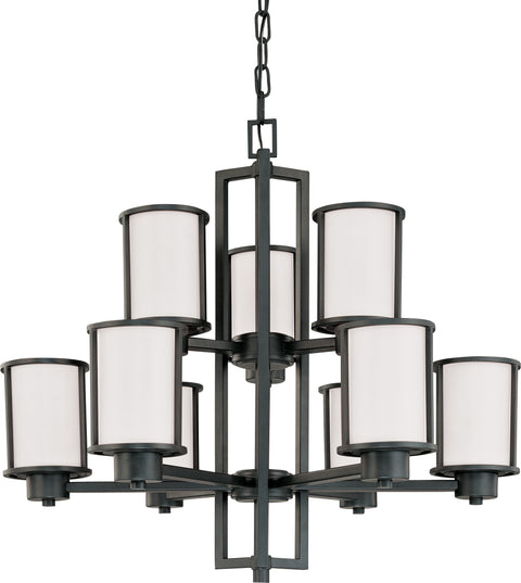 Nuvo Lighting 60/2979 Odeon 6 + 3 Light Chandelier with Satin White Glass
