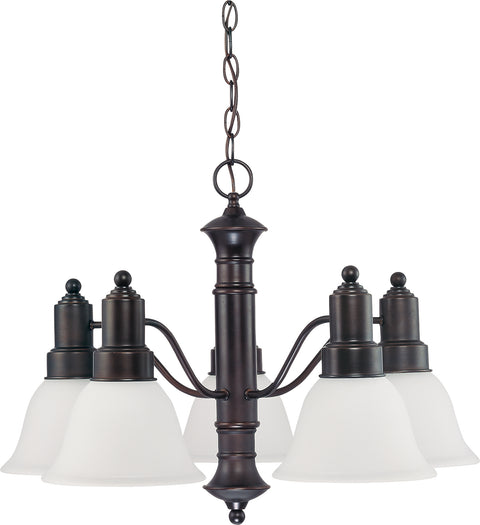 Nuvo Lighting 60/3143 Gotham 5 Light 25 Inch Chandelier with Frosted White Glass