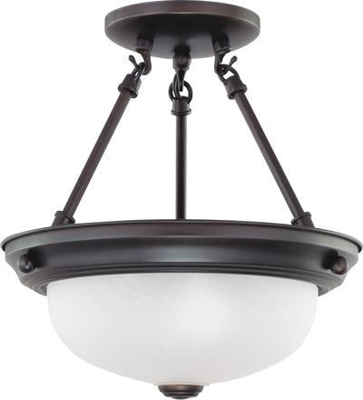 Nuvo Lighting 60/3148 2 Light 11 Inch Semi Flush with Frosted White Glass