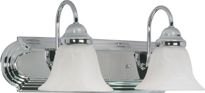Nuvo Lighting 60/316 Ballerina 2 Light 18 Inch Vanity with Alabaster Glass Bell Shades