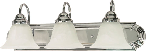 Nuvo Lighting 60/317 Ballerina 3 Light 24 Inch Vanity with Alabaster Glass Bell Shades