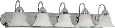 Nuvo Lighting 60/319 Ballerina 5 Light 36 Inch Vanity with Alabaster Glass Bell Shades