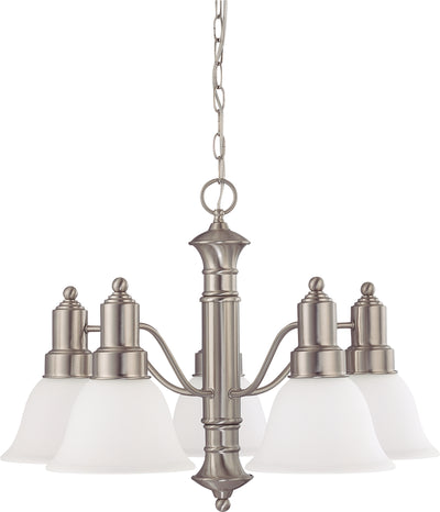 Nuvo Lighting 60/3242 Gotham 5 Light 25 Inch Chandelier with Frosted White Glass