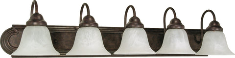 Nuvo Lighting 60/327 Ballerina 5 Light 36 Inch Vanity with Alabaster Glass Bell Shades