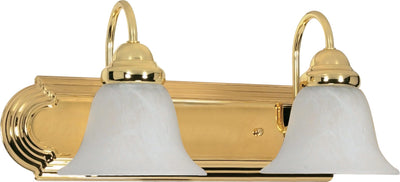 Nuvo Lighting 60/328 Ballerina 2 Light 18 Inch Vanity with Alabaster Glass Bell Shades