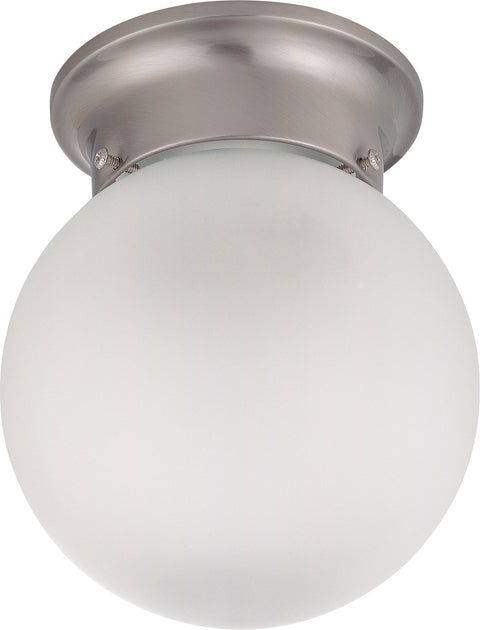 Nuvo Lighting 60/3299 1 LIGHT ES 6 Inch BALL CEILING BRUSHED NICKEL/FROSTED GLASS