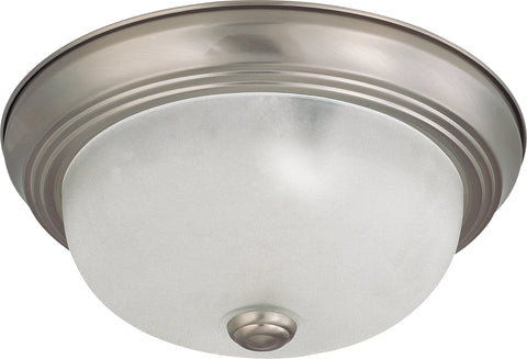 Nuvo Lighting 60/3311 2 LIGHT ES 11 Inch FLUSH MOUNT BRUSHED NICKEL/FROSTED GLASS
